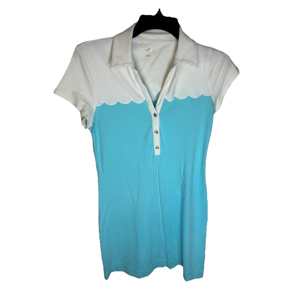 Lilly Pulitzer Tonda Shirt Dress Size Small Ibiza Blue Collared Tennis‎ Polo